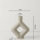 GobekUsa Geometric Ceramic Vase: Hollowed-out Letters Flower Arrangement Home Decor