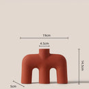 GobekUsa Geometric Ceramic Vase: Hollowed-out Letters Flower Arrangement Home Decor