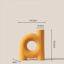 GobekUsa Geometric Ceramic Vase: Hollowed-out Letters Flower Arrangement Home Decor