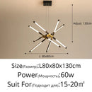 GobekUsa Dimmable LED Ceiling Chandelier, Modern Interior Lighting for Dining Room, Bedroom, Living Room
