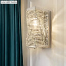 GobekUsa Modern Geometric Clear Crystal LED Wall Sconce - 1 Bulb Living Room Lighting Fixture