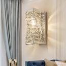 GobekUsa Modern Geometric Clear Crystal LED Wall Sconce - 1 Bulb Living Room Lighting Fixture