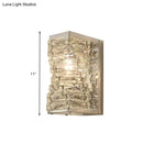 GobekUsa Modern Geometric Clear Crystal LED Wall Sconce - 1 Bulb Living Room Lighting Fixture