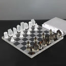 GobekUsa Geometric Crystal Chessboard: Transparent Chess Set Home Decor & Figurines