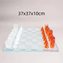 GobekUsa Geometric Crystal Chessboard: Transparent Chess Set Home Decor & Figurines