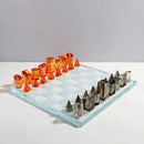 GobekUsa Geometric Crystal Chessboard: Transparent Chess Set Home Decor & Figurines