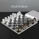 GobekUsa Geometric Crystal Chessboard: Transparent Chess Set Home Decor & Figurines