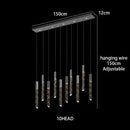GobekUsa Crystal Chrome LED Chandelier: Luxury Duplex Stair Loft Pendant Light for Living Room