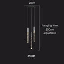 GobekUsa Crystal Chrome LED Chandelier: Luxury Duplex Stair Loft Pendant Light for Living Room
