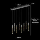GobekUsa Crystal Chrome LED Chandelier: Luxury Duplex Stair Loft Pendant Light for Living Room