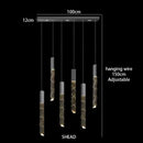 GobekUsa Crystal Chrome LED Chandelier: Luxury Duplex Stair Loft Pendant Light for Living Room