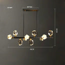 GobekUsa Crystal Copper Black LED Chandelier for Dinning Room