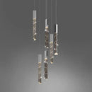 GobekUsa Crystal Glass LED Pendant Light for Living Hallway Staircase & Restaurant