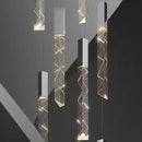 GobekUsa Crystal Glass LED Pendant Light for Living Hallway Staircase & Restaurant
