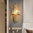 GobekUsa Crystal Gold Wall Lamp | Modern Minimalist LED Indoor Lighting for Living Room & Bedroom
