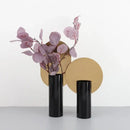 GobekUsa Geometric Cylinder Vase with Artificial Flowers - Modern Home Decor