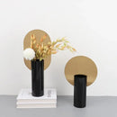 GobekUsa Geometric Cylinder Vase with Artificial Flowers - Modern Home Decor