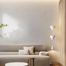 GobekUsa Cone Long LED Pendant Chandelier for Modern Bedroom, White/Black Variant