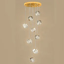 GobekUsa Crystal LED Chandelier for Staircase: Luxury Indoor Stair Lighting Fixture