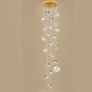 GobekUsa Crystal LED Chandelier for Staircase: Luxury Indoor Stair Lighting Fixture