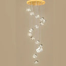 GobekUsa Crystal LED Chandelier for Staircase: Luxury Indoor Stair Lighting Fixture