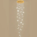GobekUsa Crystal LED Chandelier for Staircase: Luxury Indoor Stair Lighting Fixture