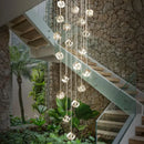 GobekUsa Crystal LED Chandelier for Staircase: Luxury Indoor Stair Lighting Fixture
