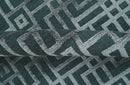 Modern Geometric Design Dark Teal And Silver 8x10 Hand Knotted Wool And Art Silk Rug