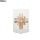 GobekUsa Acrylic Geometric Display Box Desk Ornament Metal Sculpture Room Decor
