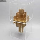 GobekUsa Acrylic Geometric Display Box Desk Ornament Metal Sculpture Room Decor