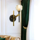 GobekUsa Modern Geometric Flush Black Wall Sconce with Crystal Accent - 1 Light Fixture