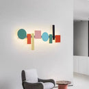 GobekUsa Geometric Flush Mount Macaron Lamp for Living Room Bedside Lighting