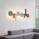 GobekUsa Geometric Flush Mount Macaron Lamp for Living Room Bedside Lighting