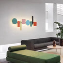 GobekUsa Geometric Flush Mount Macaron Lamp for Living Room Bedside Lighting