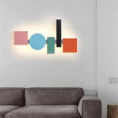 GobekUsa Geometric Flush Mount Macaron Lamp for Living Room Bedside Lighting