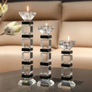 GobekUsa Geometric Glass Candle Holder Block Design Home Decor Accessory