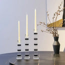 GobekUsa Geometric Glass Candle Holder Block Design Home Decor Accessory