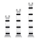 GobekUsa Geometric Glass Candle Holder Block Design Home Decor Accessory