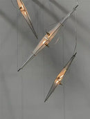 GobekUsa Glass Cone Chandelier: Height Adjustable Luxury Art Indoor Pendant Lamp