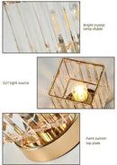 GobekUsa Crystal Glass LED Chandelier for Modern Living, Study, and Aisle Lighting