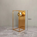 GobekUsa Geometric Gold Frame Sculpture Decorative Figurines Metal Home Decor