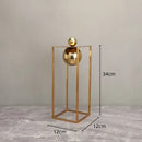 GobekUsa Geometric Gold Frame Sculpture Decorative Figurines Metal Home Decor