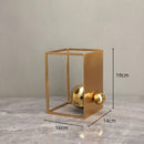 GobekUsa Geometric Gold Frame Sculpture Decorative Figurines Metal Home Decor