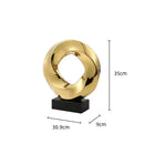 GobekUsa Geometric Gold Hollowed Twisted Circles Figurines Home Decor