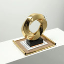 GobekUsa Geometric Gold Hollowed Twisted Circles Figurines Home Decor