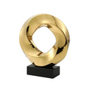 GobekUsa Geometric Gold Hollowed Twisted Circles Figurines Home Decor