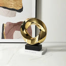 GobekUsa Geometric Gold Hollowed Twisted Circles Figurines Home Decor