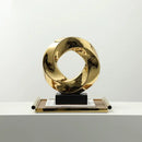 GobekUsa Geometric Gold Hollowed Twisted Circles Figurines Home Decor