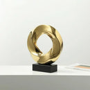 GobekUsa Geometric Gold Hollowed Twisted Circles Figurines Home Decor