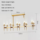 GobekUsa Gold Metal Glass LED Pendant Lights Chain Hanging Lamp